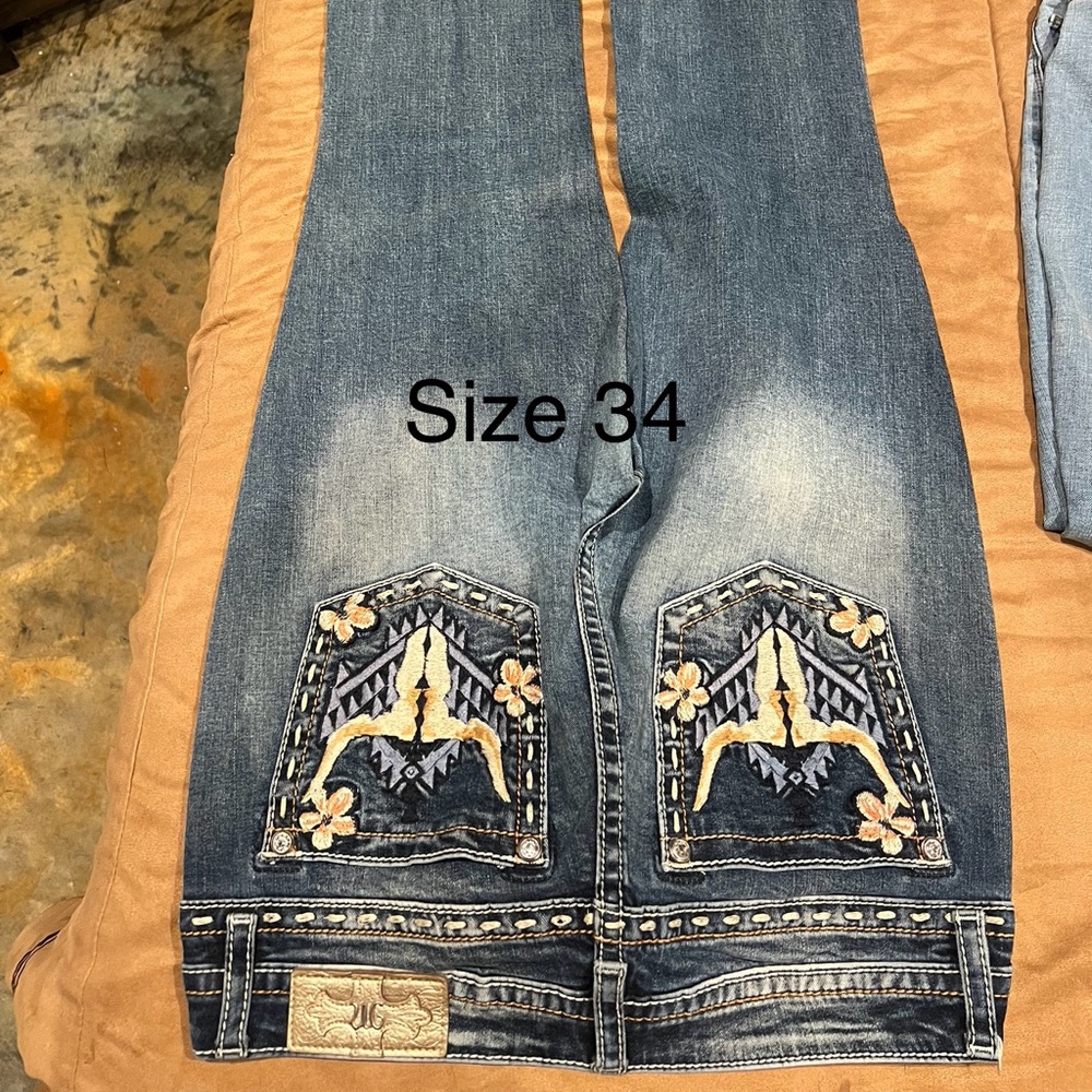 Miss Me Blue Embroidered Jeans